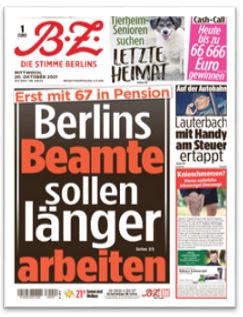 Titelseite der Berliner BZ am 20-Okt-2021